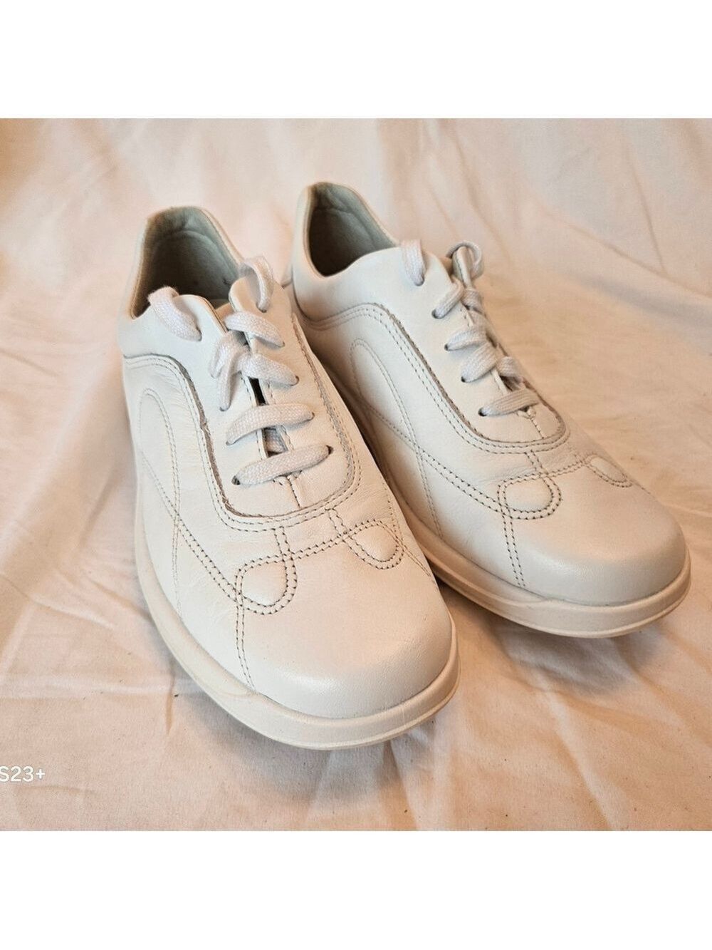 Rohde Ladies' White Leather Lace-Up Sneakers 3.5 UK Size 6 US NWOT Support Retro